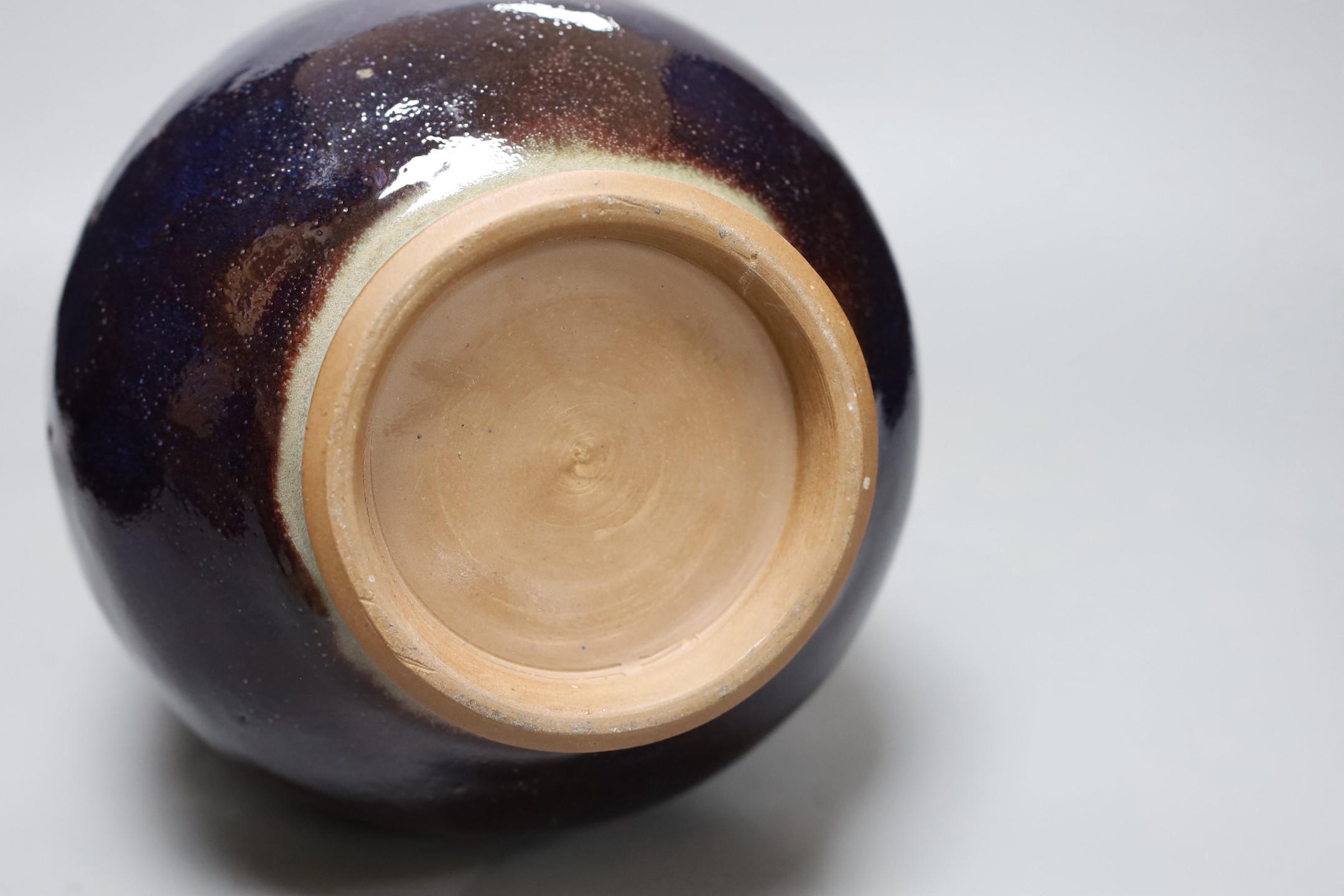 A Chinese aubergine glaze large bottle vase, 46cm